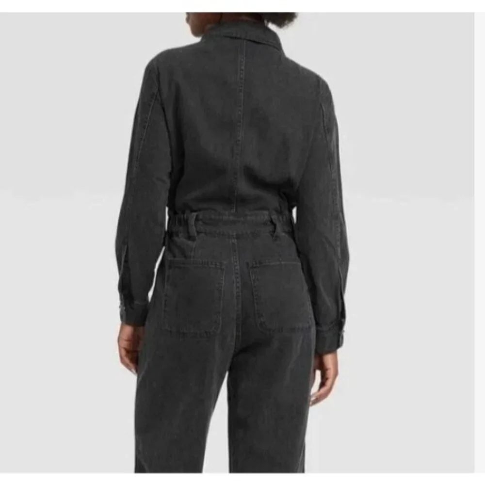 NEW Women's 6 Long Sleeve Utility Baggy Denim Jumpsuit - Universal Thread 1859 - Picture 3 of 9